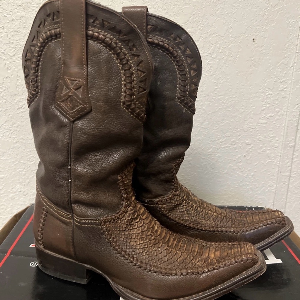 Python Cowboy Western Boots - Handmade Authentic Cuadra Boots Brown Us 9